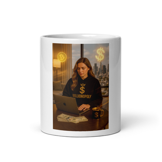 White glossy mug